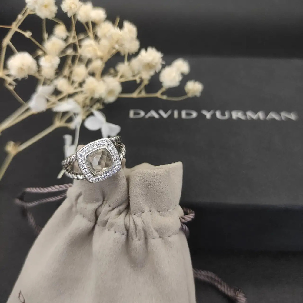 David Yurman square diamond ring, white diamond